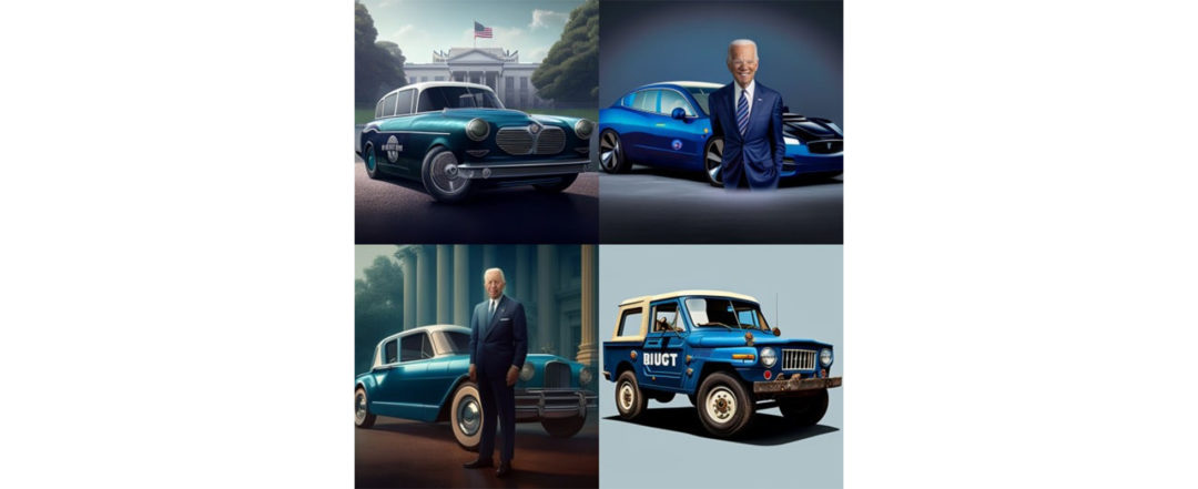 Joe Biden und die von der KI für ihn generierten Autos