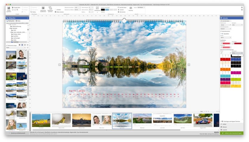 Saal Digital Fotokalender erstellen Zwar lassen sich die Kalendarien farblich und von der Größe her blattweise anpassen, vom Typ und der Position her aber nur für den ganzen Kalender.