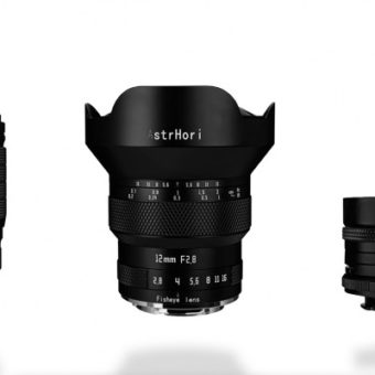 Vol links nach rechts: AstrHori AF 1,8/85 mm, 2,8/12 mm Fisheye, 8/18 mm Shift