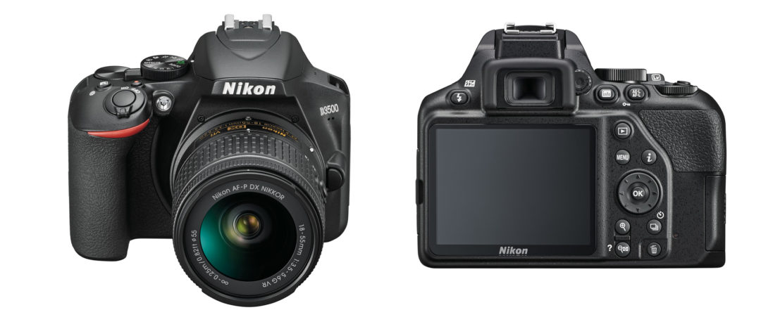 Die Nikon D3500 ist 124 mm breit und 57 mm hoch. Der 3,0-Zoll-Monitor ist nach links gewandert.