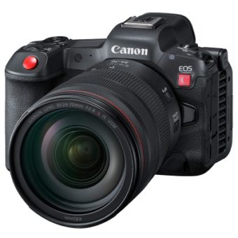 Canon EOS R5 C: An der Seite ist die aktive Kühlung zu sehen.
