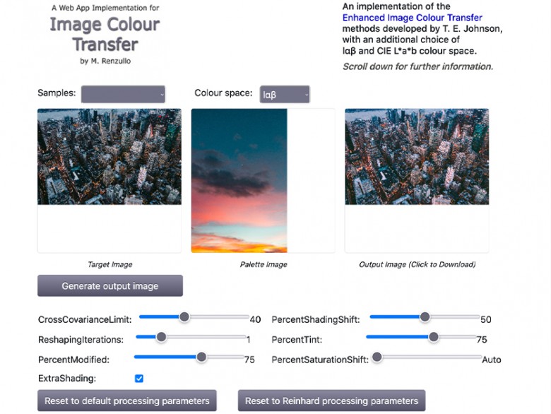 Color Grading ist mit der Webanwendung „Image Color Transfer“ nun im Handumdrehen erledigt.