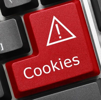 Cookie-Warnung auf Tastatur