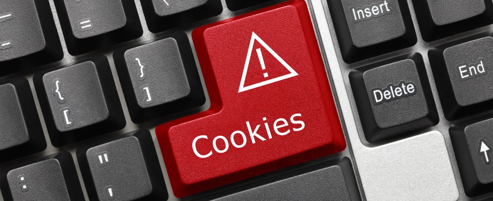 Cookie-Warnung auf Tastatur