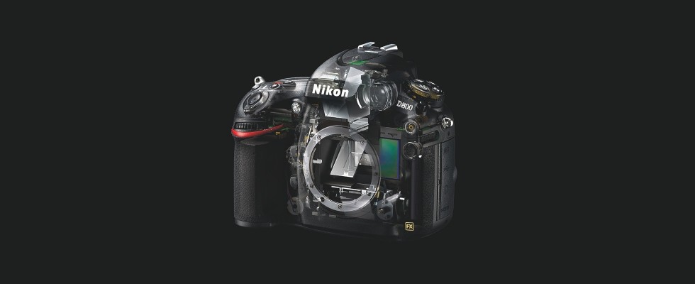 Schnittbild einer modernen DSLR (Nikon D800)