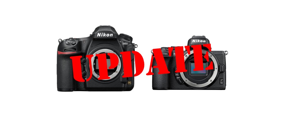 Die Nikon Z50 wird auf Version 2,40 aktualisiert, die D850 auf 1.3.