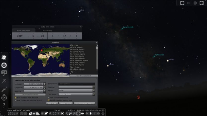 Screenshot Stellarium-Software
