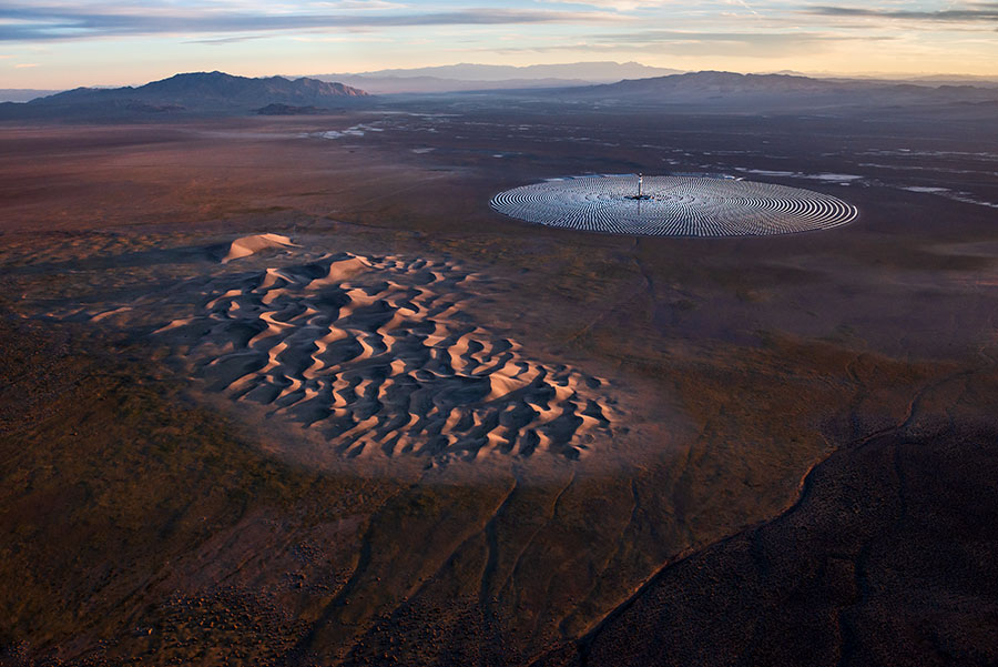 Crescent Dunes Solar, bei Tonapeh, Nevada, USA