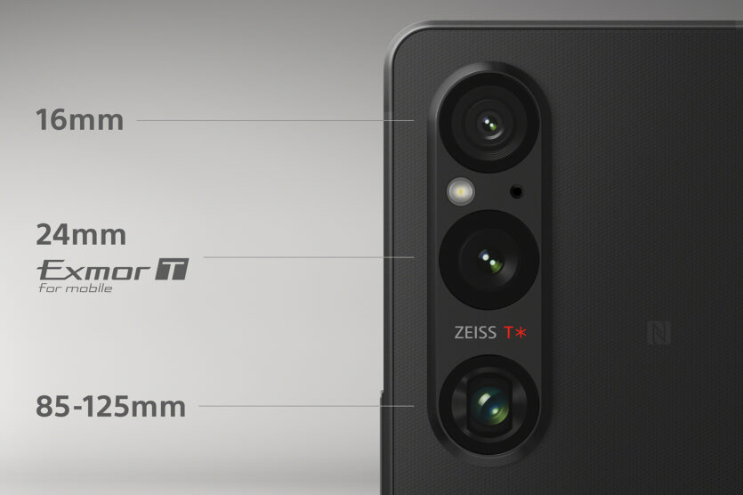 Beim Sony Xperia 1 V tragen die Objektive das Zeiss-Label.