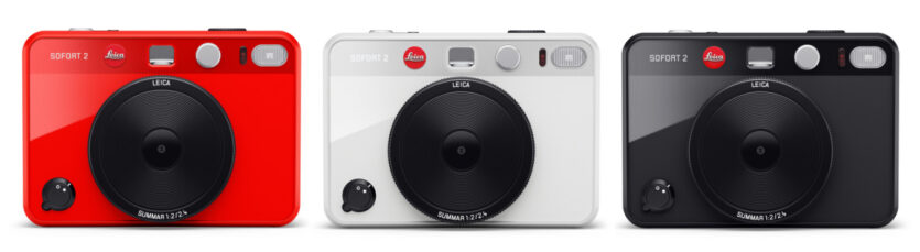 Leica Sofort 2 Kameras in den Farben Rot, Weiß und Schwarz