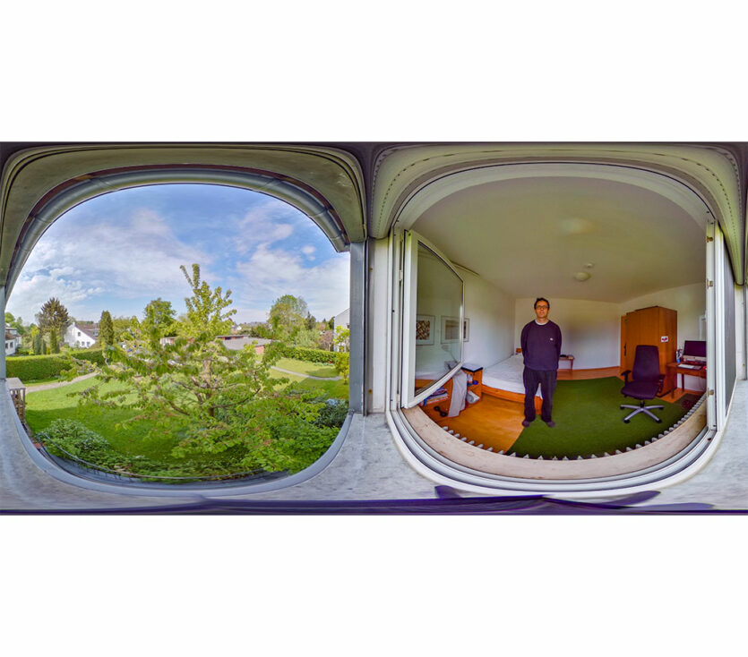 Blick ins Fenster mit 360-Grad-Kamera